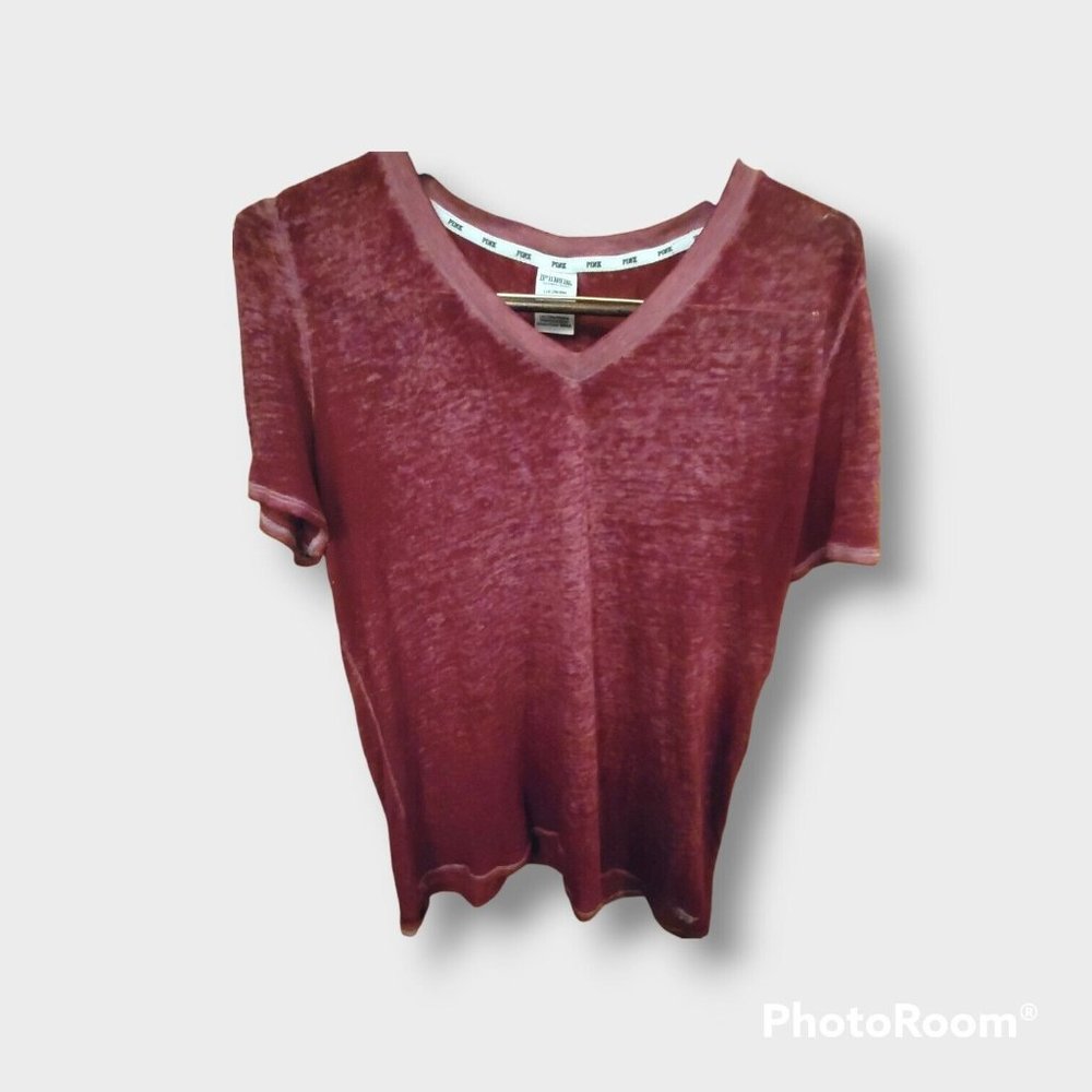Victoria's Secret PINK Sleep Shirt Heathered Maroon Size L Super Soft